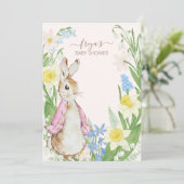 Peter de Konijn Lente Bloeit Roze Baby shower Kaart (Staand voorkant)