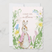 Peter de Konijn Lente Bloeit Roze Baby shower Kaart (Achterkant)