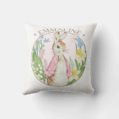 Peter de Konijn Lente Bloeit Roze Baby shower Kussen (Achterkant)
