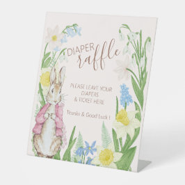 Peter de Konijn Lente Bloeit Roze Baby shower Reclamebord Met Voetstuk