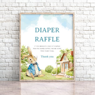 Peter De Konijn Luier Raffle Baby shower Spel Poster