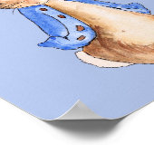 Peter de Konijn met blauwe achtergrond Poster (Hoek)