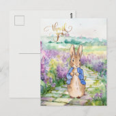 Peter de Konijn met waterverf seringen Briefkaart (Voorkant / Achterkant)