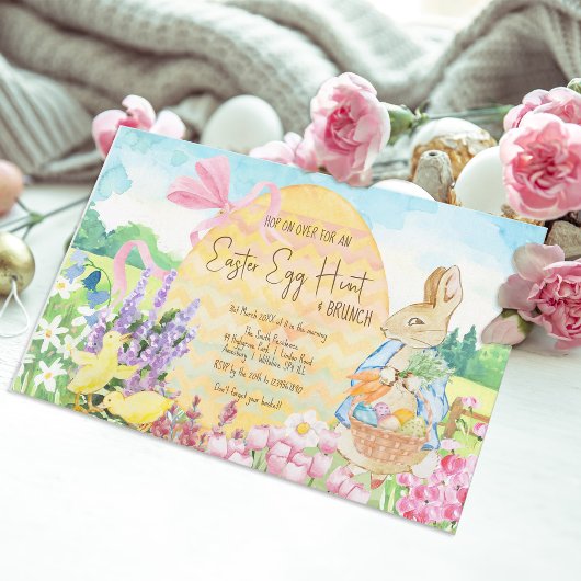 Peter de Konijn Pasen Ei Hunt Brunch Kaart