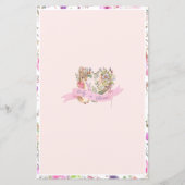 Peter de Konijn Roze Bloemen Baby shower Advies (Achterkant)