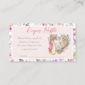 Peter de Konijn Roze Bloemen Meisje Baby shower En Informatiekaartje (Voorkant)