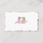 Peter de Konijn Roze Bloemen Meisje Baby shower Informatiekaartje (Achterkant)