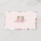 Peter de Konijn Roze Bloemen Meisje Baby shower Informatiekaartje (Achterkant)