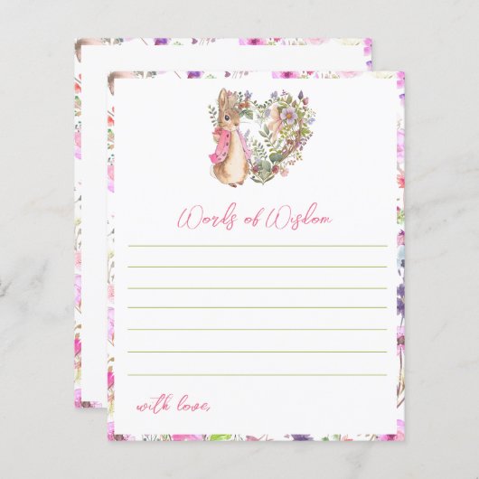 Peter de Konijn Roze Bloemen Meisje Baby shower Sp (Voorkant / Achterkant)