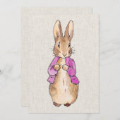 Peter de Konijn roze jas beige linnen textuur Kaart (Voorkant / Achterkant)