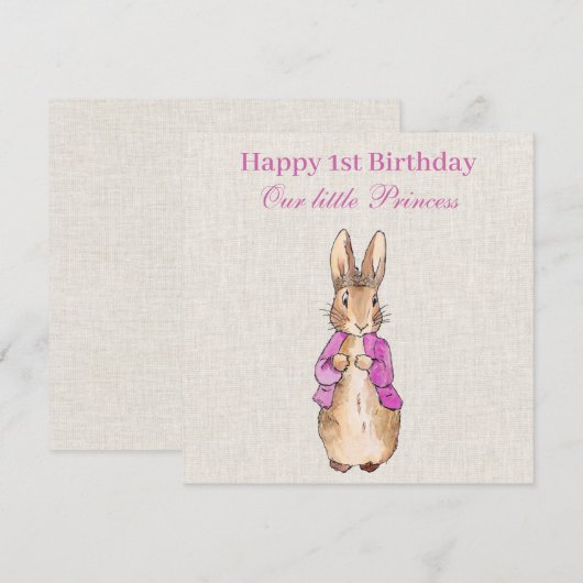 Peter de konijn roze jas Eerste verjaardag (Voorkant / Achterkant)