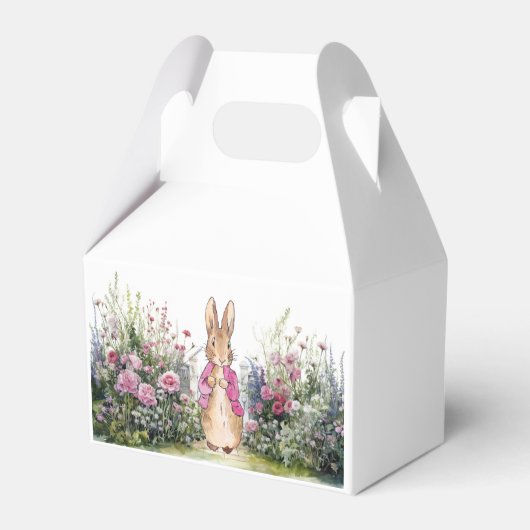 Peter de Konijn Roze Jas in zijn Tuin Bedankdoosjes (Achterkant)