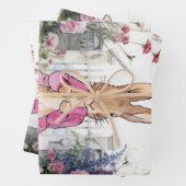 Peter de Konijn Roze Jas in zijn Tuin Inpakpapier Vel (In situ)