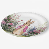 Peter de Konijn Roze Jas in zijn Tuin Papieren Bordje (Gekanteld)