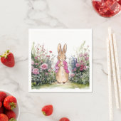 Peter de Konijn Roze Jas in zijn Tuin Servet (Insitu)