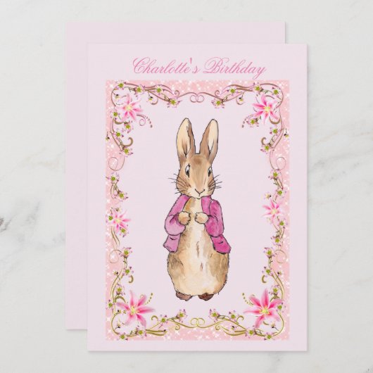 Peter de Konijn Roze jas   Kaart (Voorkant / Achterkant)