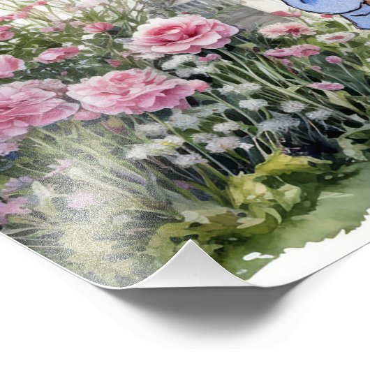 Peter de Konijn roze kauwgom in zijn tuin Foto Afdruk (Hoek)