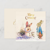 Peter de Konijn & Sneeuwkonijn Magie Feestdagenkaart (Voorkant / Achterkant)