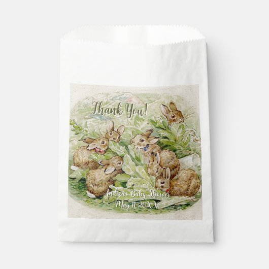 Peter de Konijn Tuin Baby shower Bedankzakje (Voorkant)