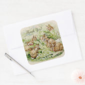 Peter de Konijn Tuin Baby shower Dank u Vierkante Sticker (Envelop)
