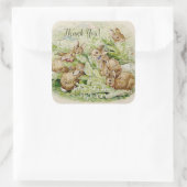 Peter de Konijn Tuin Baby shower Dank u Vierkante Sticker (Tas)