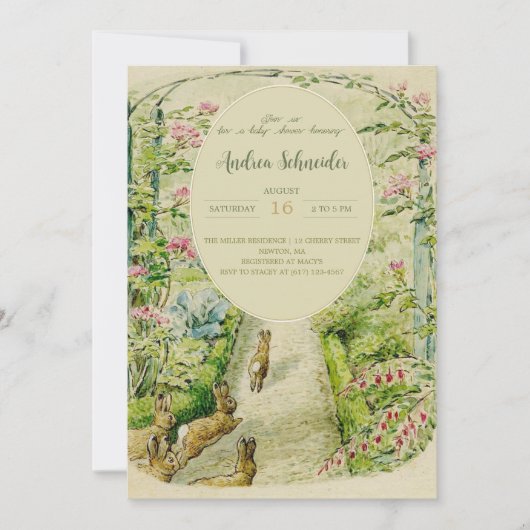 Peter de Konijn Tuin Baby shower Kaart (Voorkant)