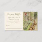 Peter de Konijn Tuin Baby shower Luier Raffle Informatiekaartje (Voorkant)