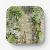 Peter de Konijn Tuin Baby shower Papieren Bordje (Voorkant)