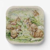 Peter de Konijn Tuin Baby shower Papieren Bordje (Voorkant)