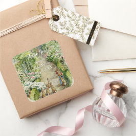 Peter de Konijn Tuin Baby shower Vierkante Sticker