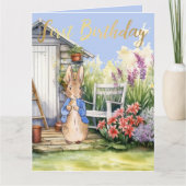 Peter de Konijn Tuinschuur Eerste Verjaardag Kaart (Voorkant)