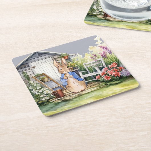 Peter de Konijn Tuinschuur Kartonnen Onderzetters (Schuin)