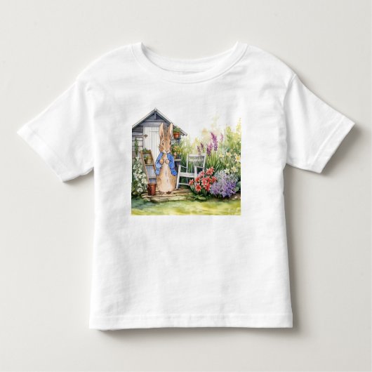Peter de Konijn Tuinschuur Kinder Shirts (Voorkant)