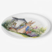 Peter de Konijn tuinschuur Papieren Bordje (Gekanteld)