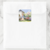 Peter de Konijn Tuinschuur Vierkante Sticker (Tas)