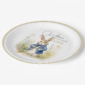 Peter de Konijn Waterverf Verjaardag Papieren Bordje (Gekanteld)