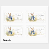 Peter de Konijn Waterverf Verjaardag Rechthoekige Sticker (Vel)