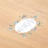 Peter de Konijn Wildflower Baby shower Acryl Acryl Uitnodigingen (Laagn)