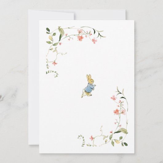 Peter de Konijn Wildflower Baby shower Kaart (Achterkant)