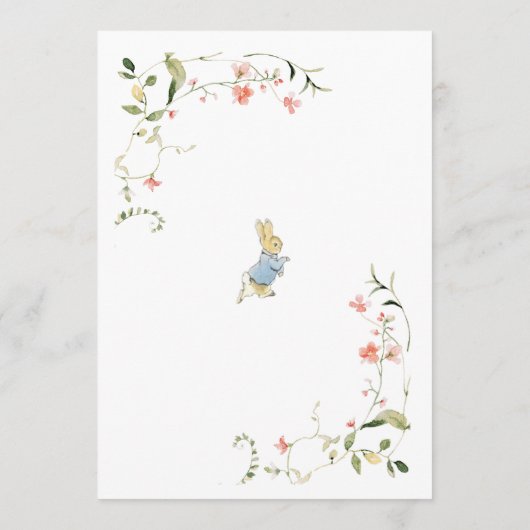 Peter de Konijn Wildflower Baby shower Menu (Achterkant)