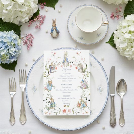 Peter de Konijn Wildflower Baby shower Menu