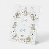 Peter de Konijn Wildflower Baby shower Reclamebord Met Voetstuk (Voorkant)
