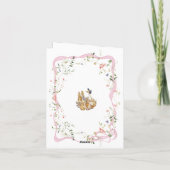 Peter de Konijn Wildflower Ribbon Baby shower Bedankkaart (Achterkant)