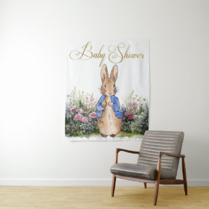 Peter de Konijn zijn tuin Baby Shower Achtergrond Wandkleed