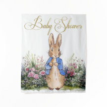 Peter de Konijn zijn tuin Baby Shower Achtergrond