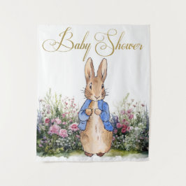 Peter de Konijn zijn tuin Baby Shower Achtergrond Wandkleed