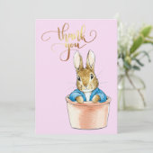 Peter de Konijn zit in een pot Bedankkaart (Staand voorkant)