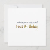 Peter de konijnenballonnen Eerste Verjaardag Kaart (Achterkant)