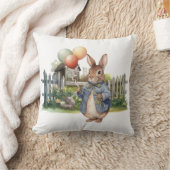 Peter de konijnenblauwe jas met ballonnen kussen (Deken)