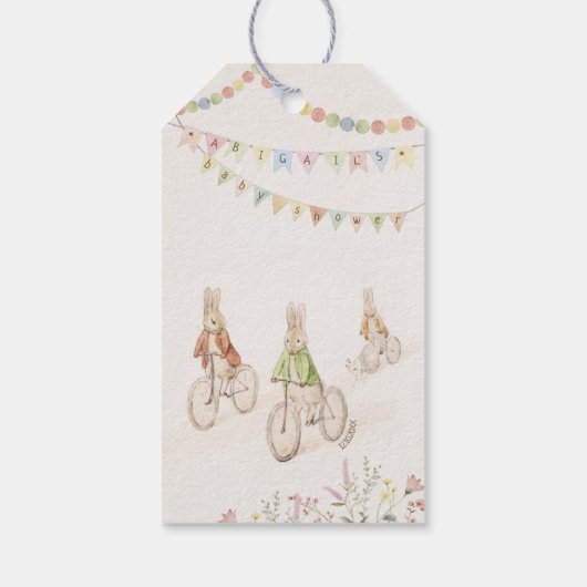 Peter de Konijnenkonijn Genderneutraal Baby shower Cadeaulabel (Achterkant)